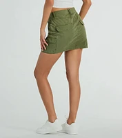 Attention Please High-Rise Cargo Mini Skirt