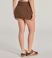 Cutest Season High-Rise Cargo Corduroy Mini Skirt