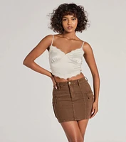 Serving Style Cargo Mini Skirt