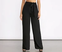 High Waist Tie Linen Pants