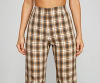 Bring The Flare Plaid Pants