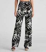 Sandy Beaches Palm Wide-Leg Pants