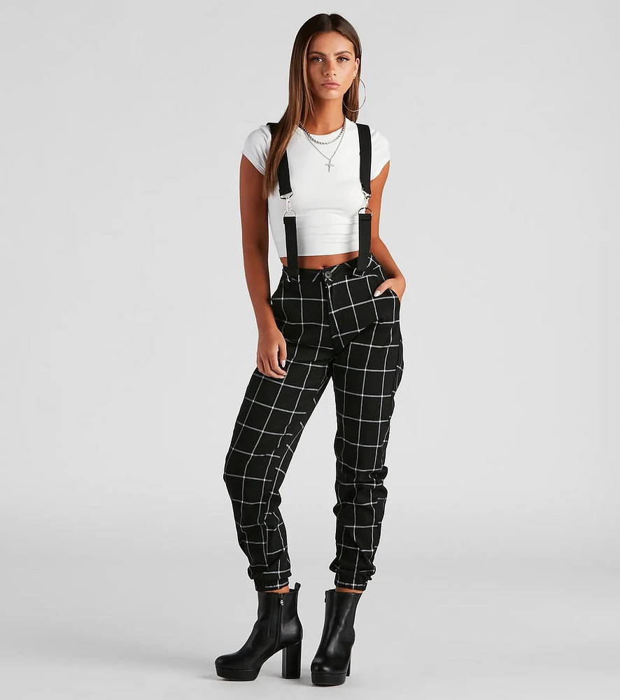 Gone Off The Grid Plaid Joggers