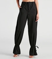 Sporty Sass Ankle Tie Twill Pants