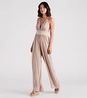 Wandering Bliss Halter Crochet Jumpsuit