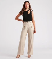 Show Up Style Linen Wide Leg Trouser Pants