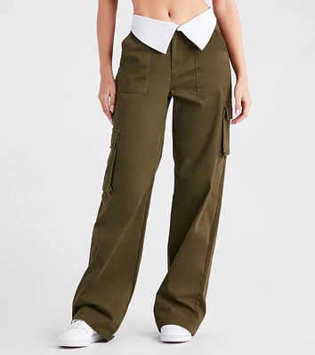 Cool Vibes Fold-Over Waist Cargo Pants