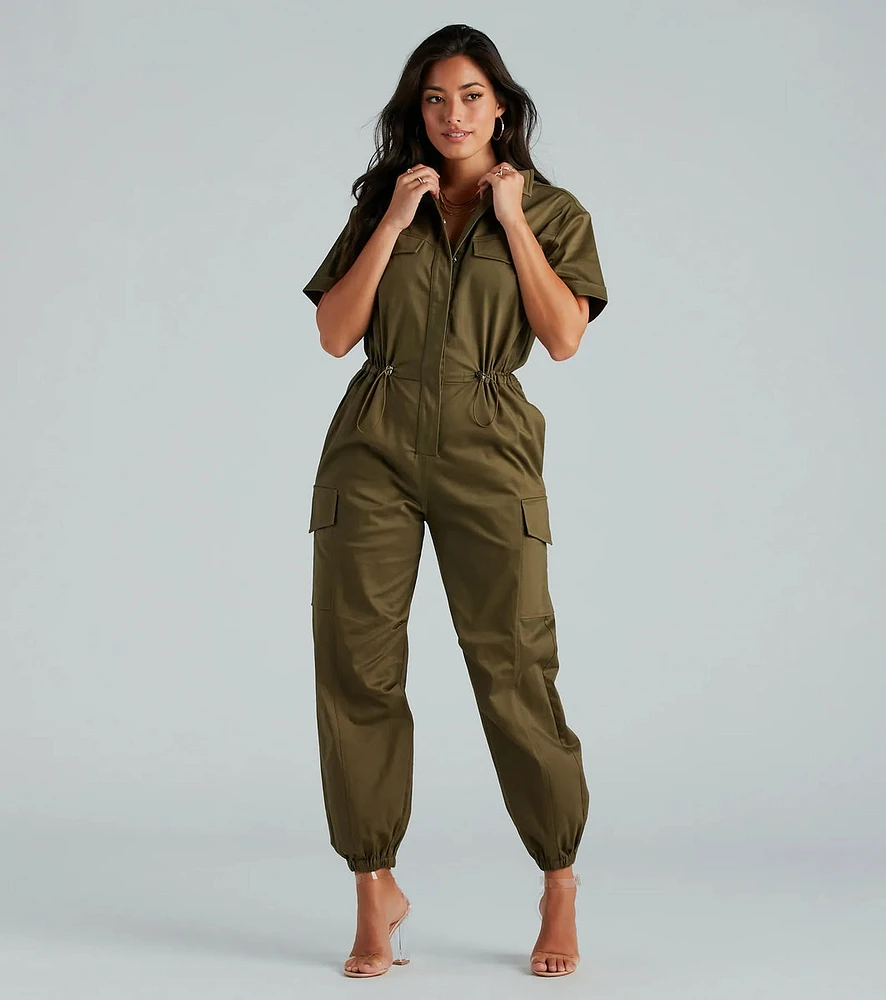 Everyday Utility Cargo Jogger Jumpsuit