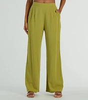 Keep It Light High Rise Linen Palazzo Pants