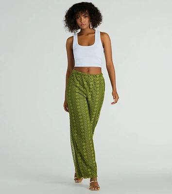 Weekend Breeze High-Rise Crochet Palazzo Pants