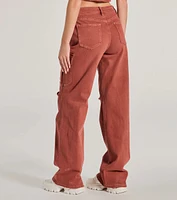 Cool Girl Vibes High Rise Cargo Denim Pants