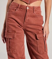 Cool Girl Vibes High Rise Cargo Denim Pants