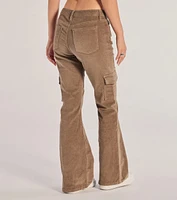 Effortless And Cool Corduroy Cargo Flare Pants