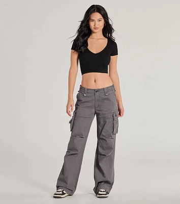 Step It Up Mid Rise Twill Cargo Pants