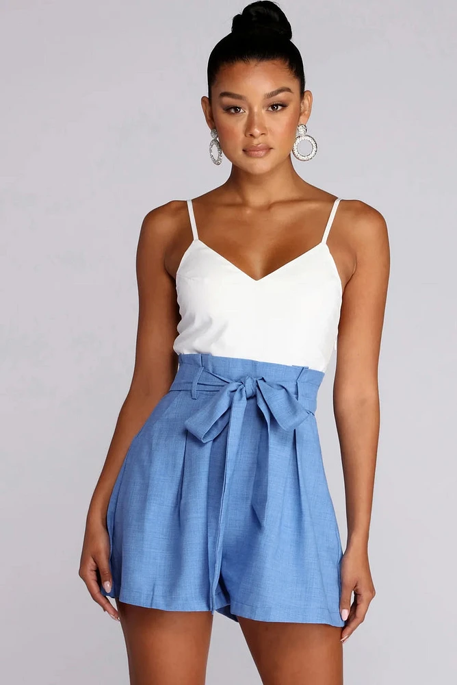 Spring Step Bow Tie Romper