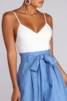 Spring Step Bow Tie Romper