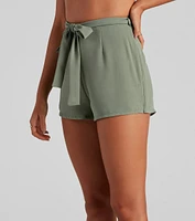 High Waist Linen Shorts