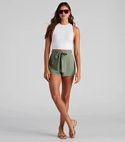 High Waist Linen Shorts