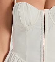 Cutie Season Sweetheart Corset Linen Romper