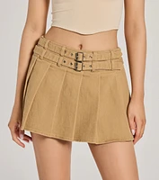 City Sensation High-Rise Buckle Pleated Skort