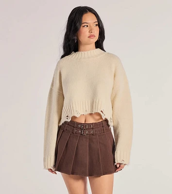 Looking Cool Belted And Pleated Mini Skort