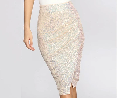 She's A Beauty Sequin Midi Skirt