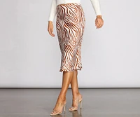 Animal Instincts Midi Skirt