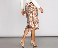 Animal Instincts Midi Skirt