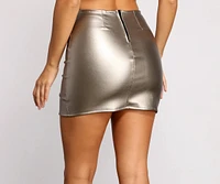 Metallic Marvel High Waist Mini Skirt