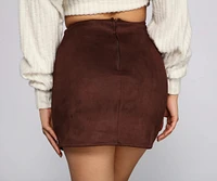 Double Trouble Faux Suede Mini Skirt