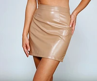 Take Charge Faux Leather Mini Skirt