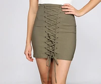 Love The Look Lace-Up Mini Skirt