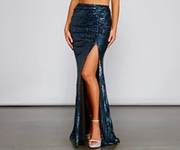 Stunning Sea Princess Sequin Maxi Skirt