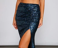 Stunning Sea Princess Sequin Maxi Skirt