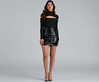 All Night Lace-Up Mini Skirt