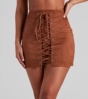 Next Level Faux Suede Mini Skirt