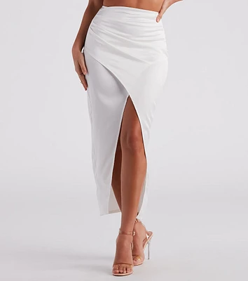 Wrapped Chic Vibes Satin Maxi Skirt