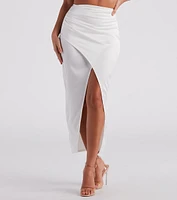 Wrapped Chic Vibes Satin Maxi Skirt