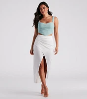 Wrapped Chic Vibes Satin Maxi Skirt