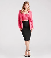 Chic And Snatched Woven Pencil Skirt