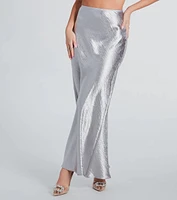 Iconic Sheen Crinkle Satin Maxi Skirt