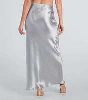 Iconic Sheen Crinkle Satin Maxi Skirt