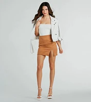 Fashionista High Waist Faux Suede Mini Skirt