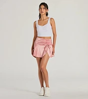 Sweetest Ever Bow Detail Satin Mini Skirt