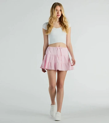 Playful Distraction Low Rise Ruffled Mini Skirt