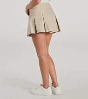 Adorable Style Mid Rise Button Pleated Mini Skirt