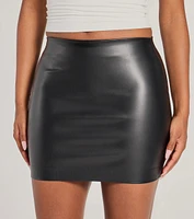 Sultry Sleek Faux Leather Bodycon Mini Skirt