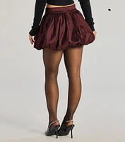 Luxe Charm Taffeta Bubble Mini Skirt