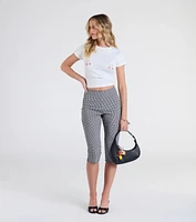 Stylish Strolls High-Rise Gingham Capri Pants