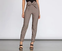 High Waist Checkered Skinny Pants